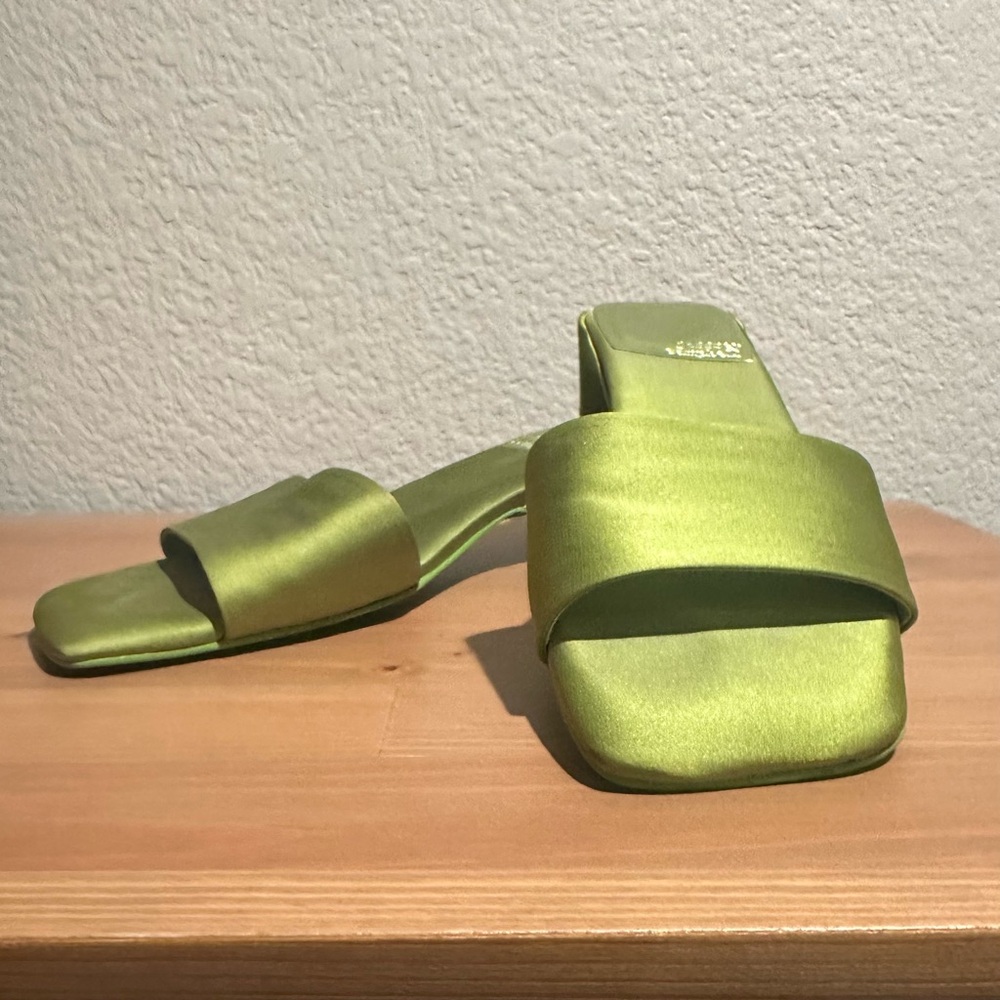 Green Jeffrey Campbell kitten heels